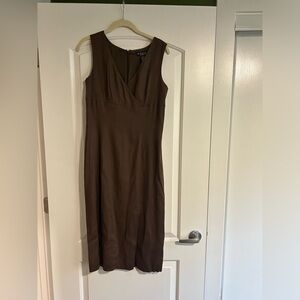 Brooks Brothers brown midi dress